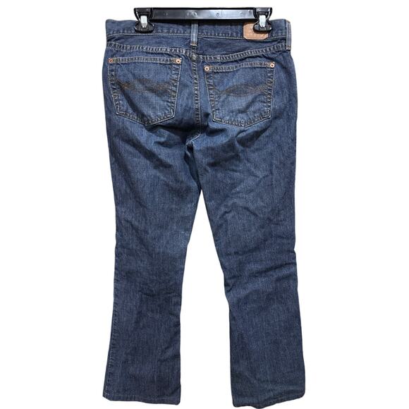 Abercrombie Fitch Jeans Womens 6 Long Dark Blue Bootcut Y2K Vintage 90s HEMMED - Picture 2 of 7